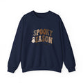 Spooky Nelson Crewneck Sweatshirt — Cute Halloween Ghost & Leopard Print Design