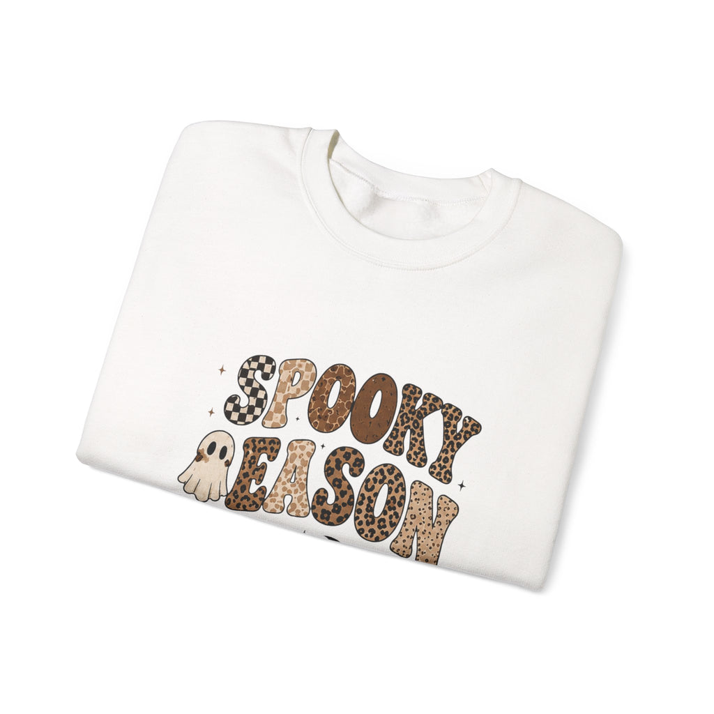 Spooky Nelson Sweatshirt — Halloween Leopard Ghost Crewneck