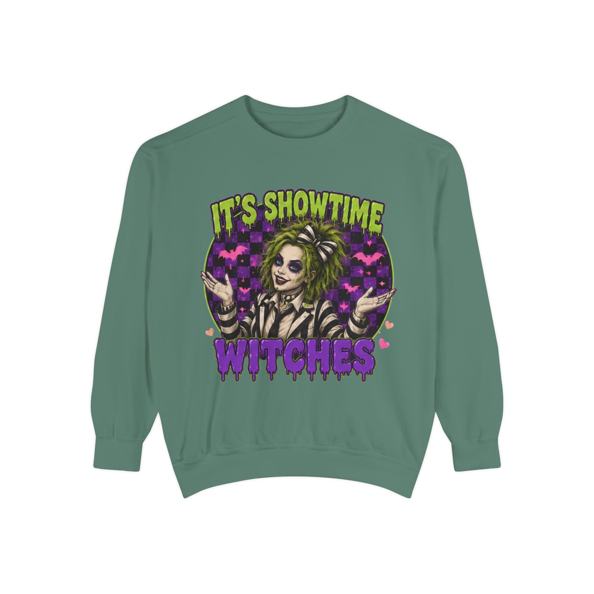It's Showtime Witches Sweatshirt — Halloween Beetlejuice-Inspired Graphic Pullover