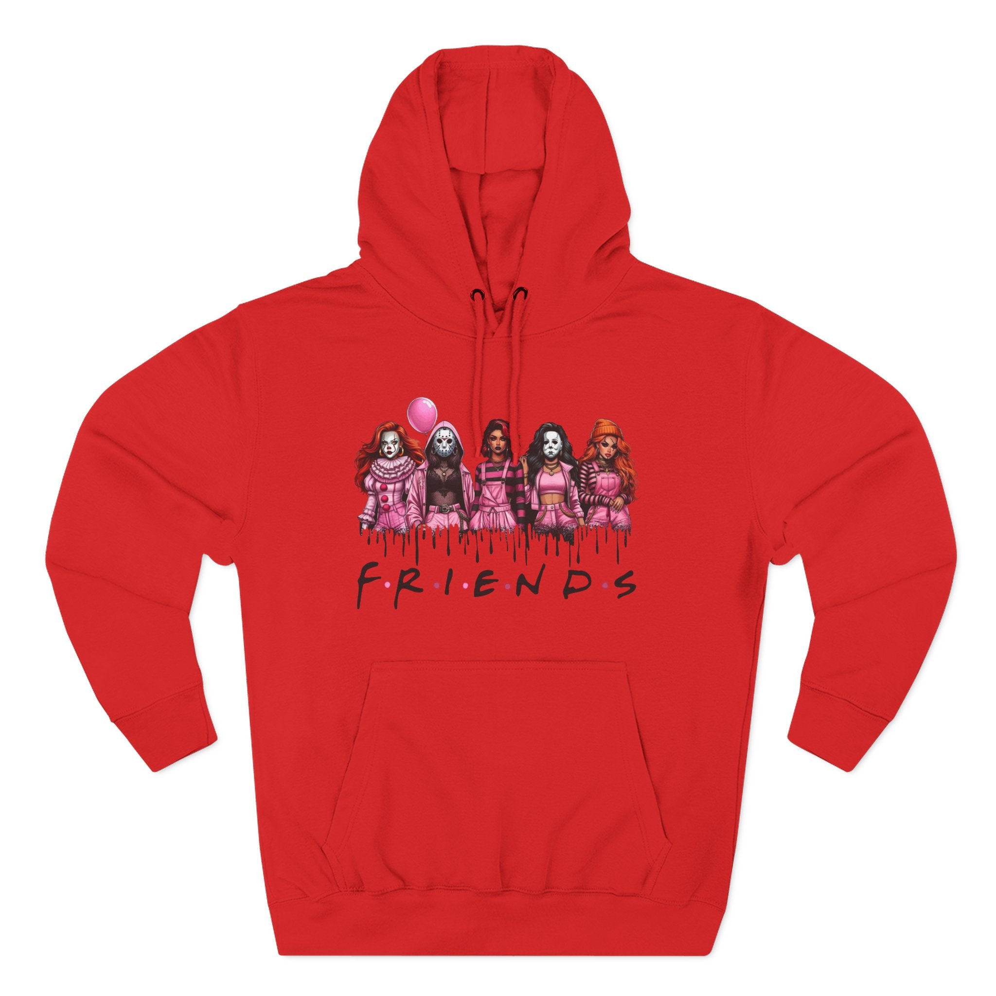 Horror Squad "FRIENDS" Graphic Hoodie — Retro Slasher Characters Pullover