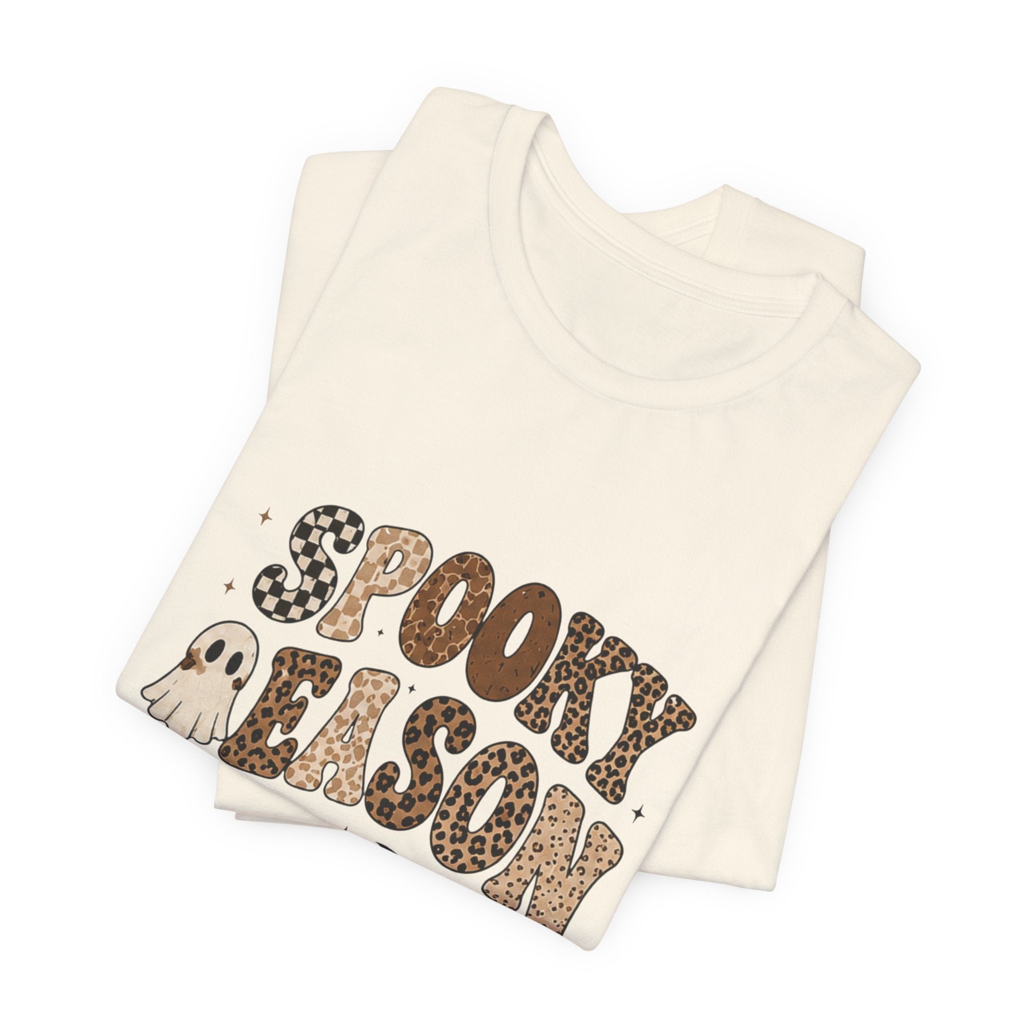 Spooky Season Graphic Tee — Cute Ghost & Bats Halloween Shirt