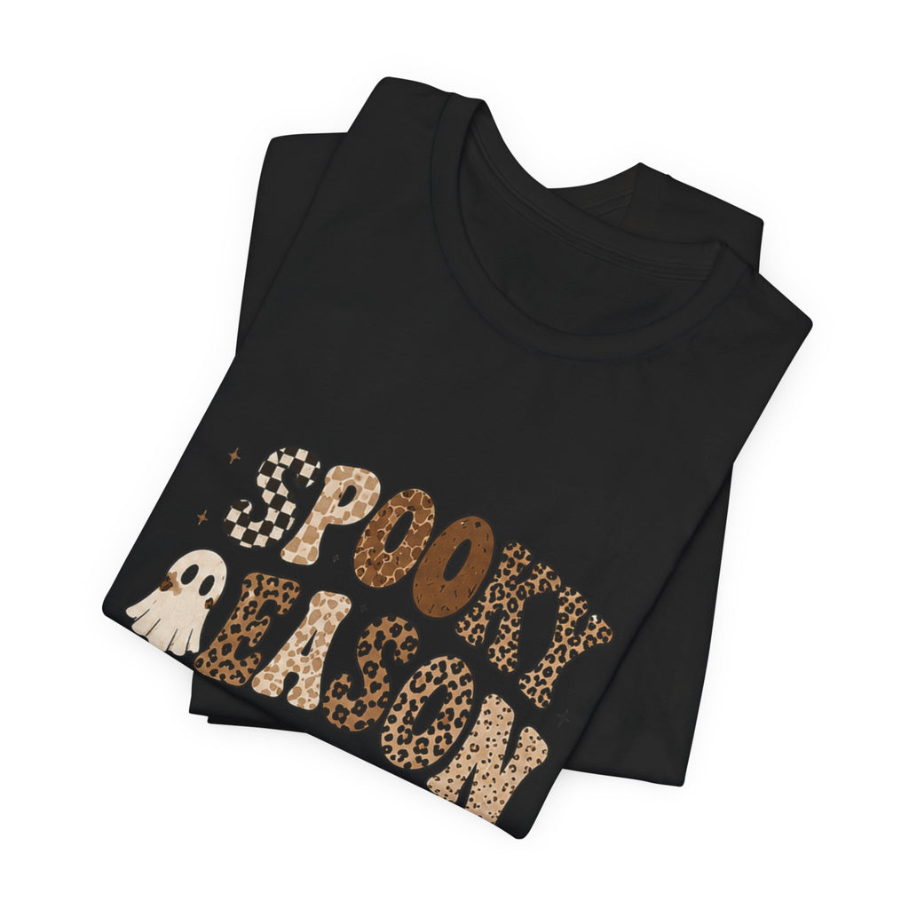 Spooky Season Graphic Tee — Cute Ghost & Bats Halloween Shirt