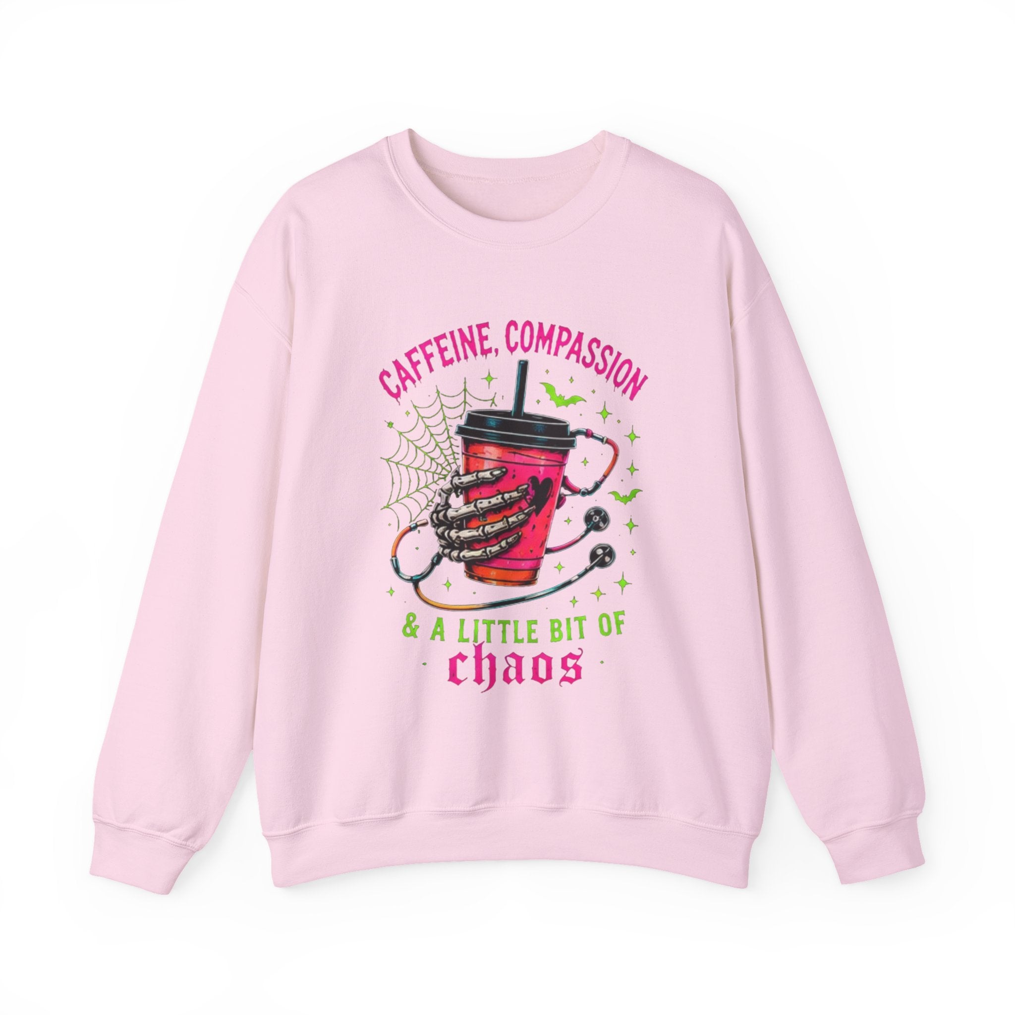 Caffeine, Compassion & A Little Bit of Chaos Crewneck Sweatshirt