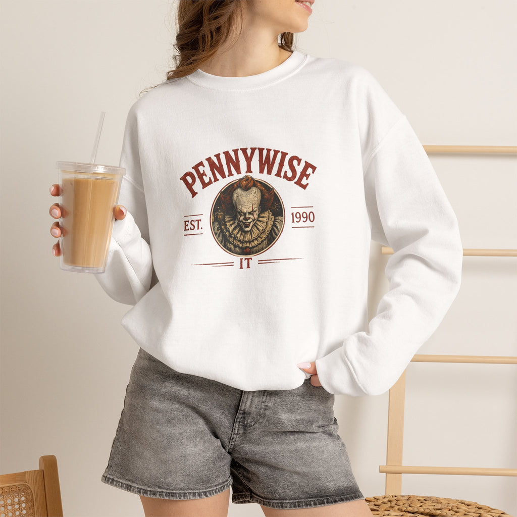 Pennywise Crewneck Sweatshirt — Vintage Horror Movie Graphic