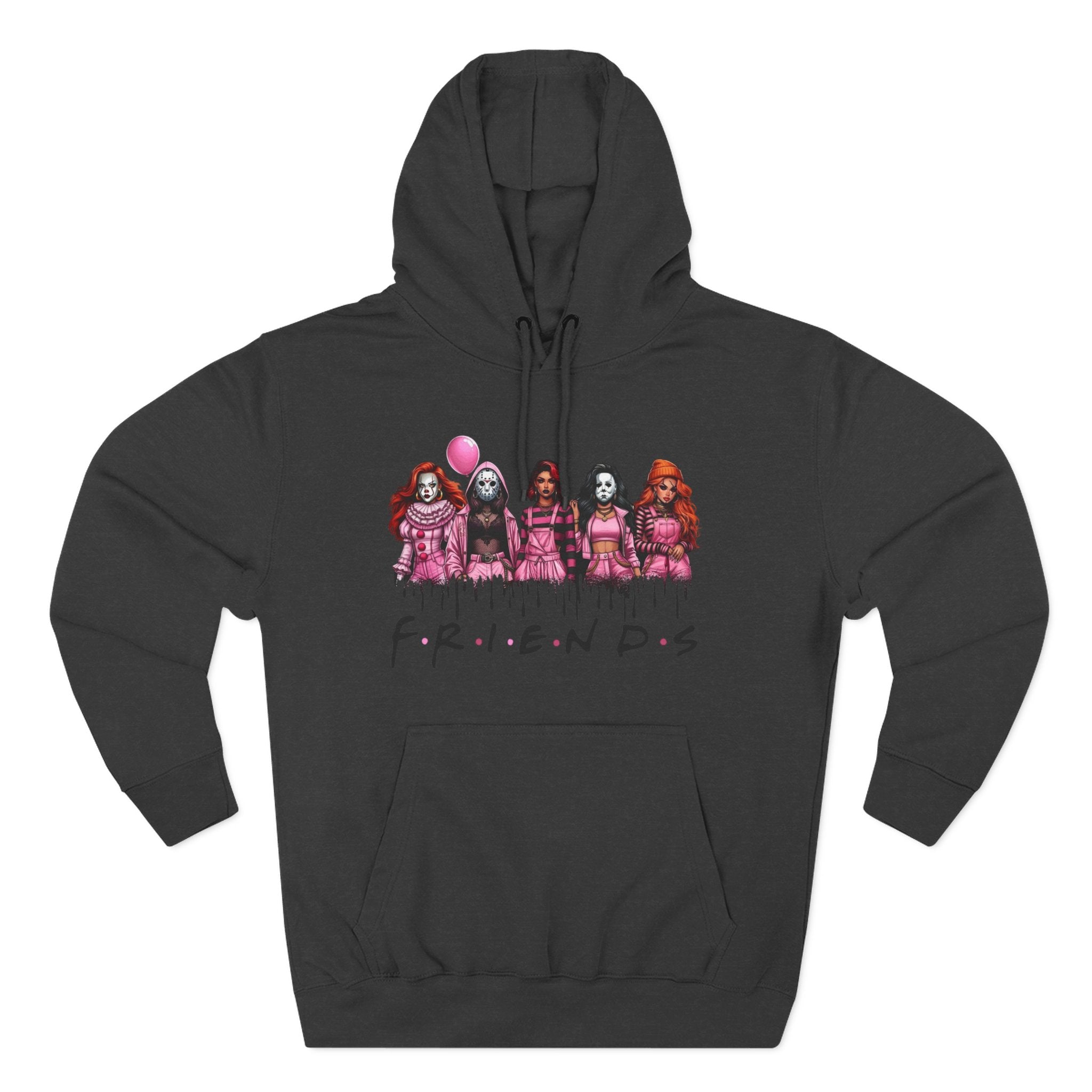 Horror Squad "FRIENDS" Graphic Hoodie — Retro Slasher Characters Pullover