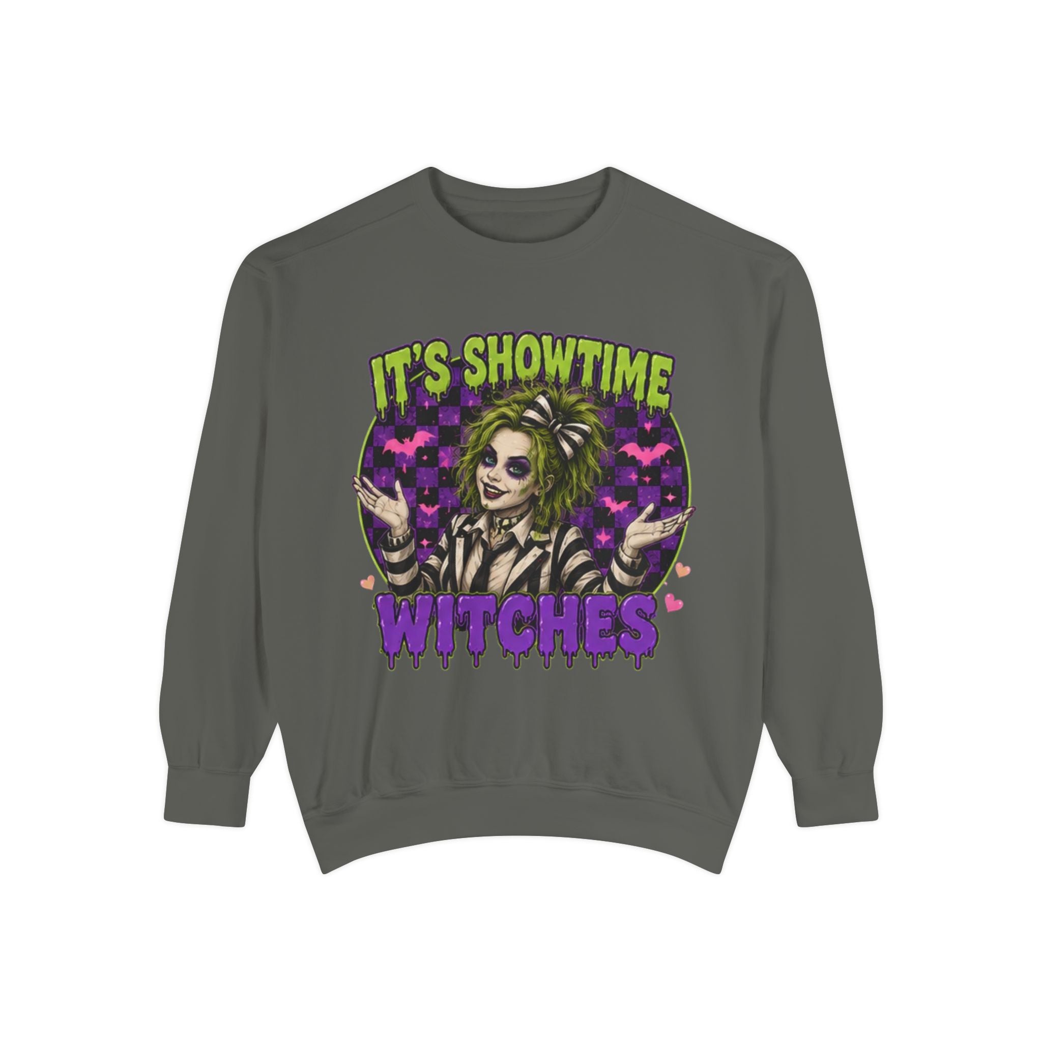 It's Showtime Witches Sweatshirt — Halloween Beetlejuice-Inspired Graphic Pullover