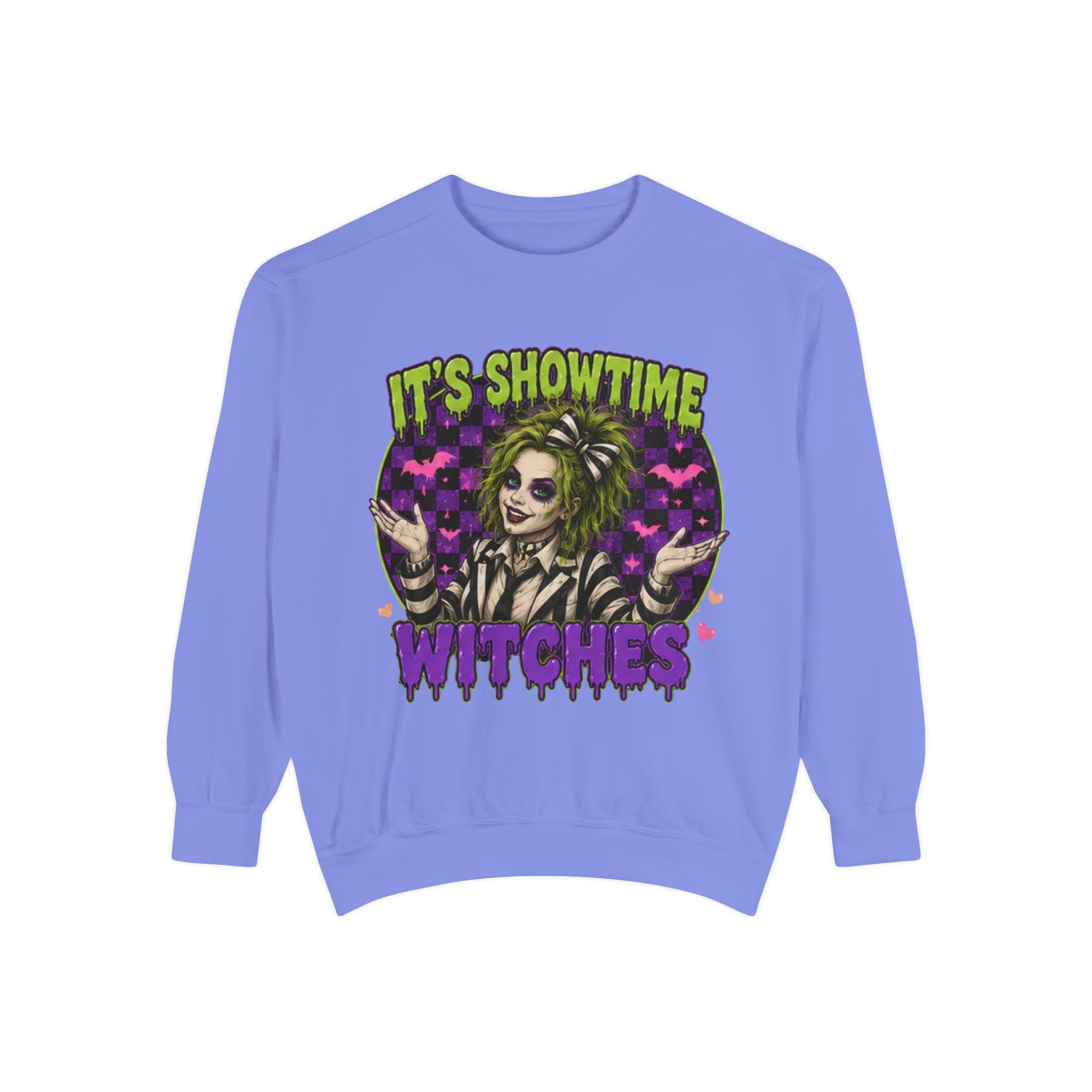 It's Showtime Witches Sweatshirt — Halloween Beetlejuice-Inspired Graphic Pullover