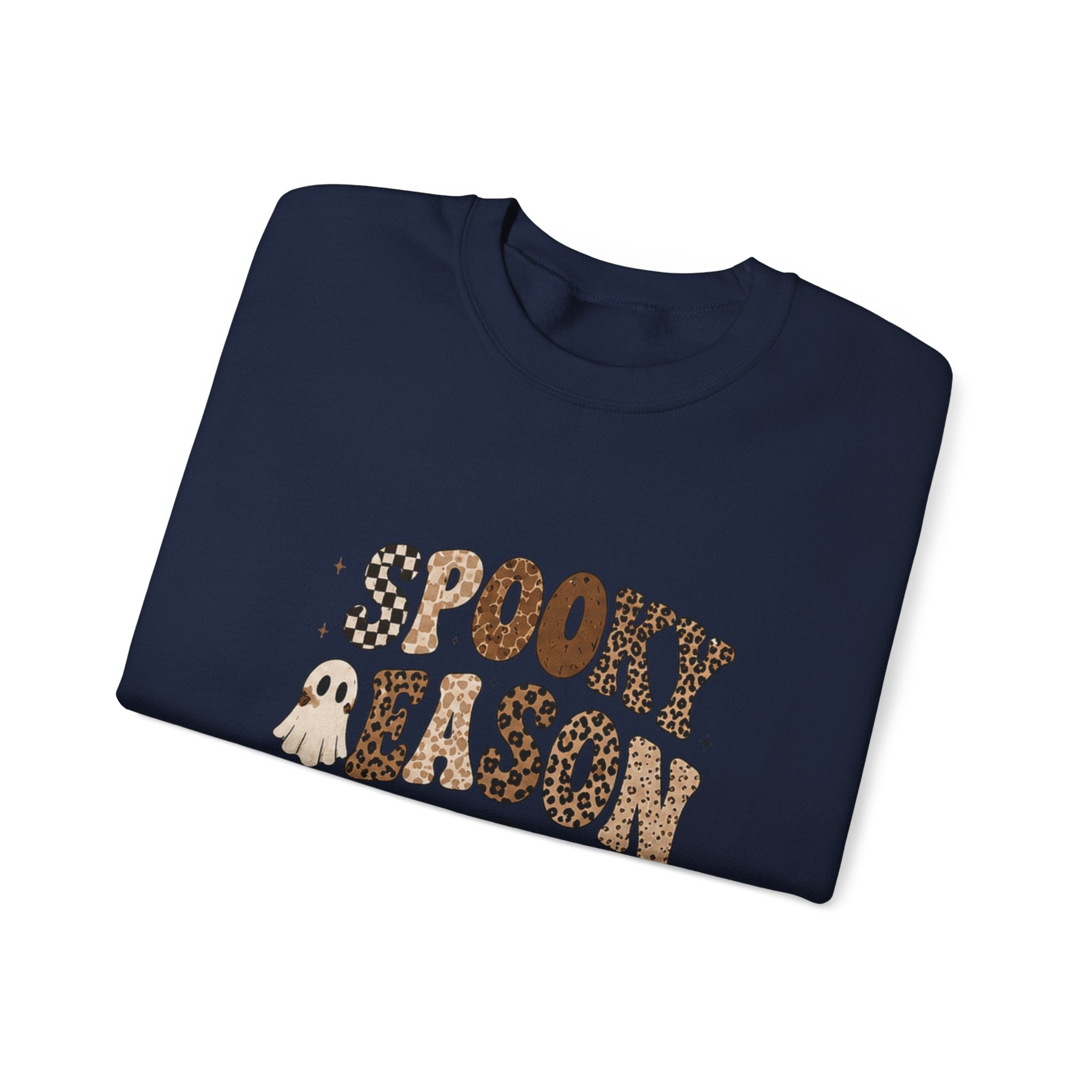 Spooky Nelson Sweatshirt — Halloween Leopard Ghost Crewneck