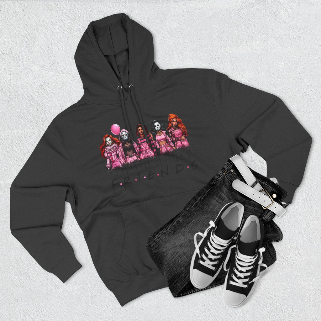 Horror Squad "FRIENDS" Graphic Hoodie — Retro Slasher Characters Pullover