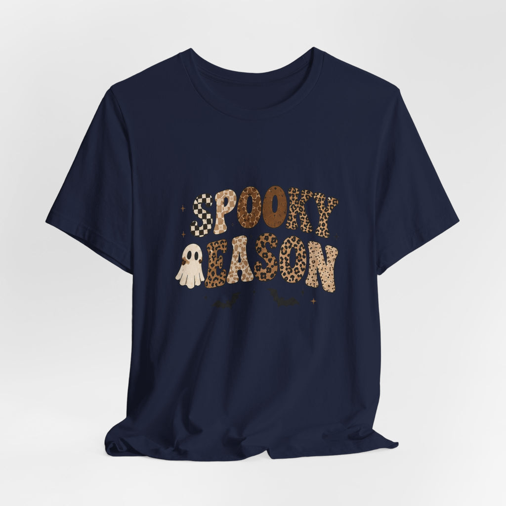 Spooky Season Graphic Tee — Cute Ghost & Bats Halloween Shirt