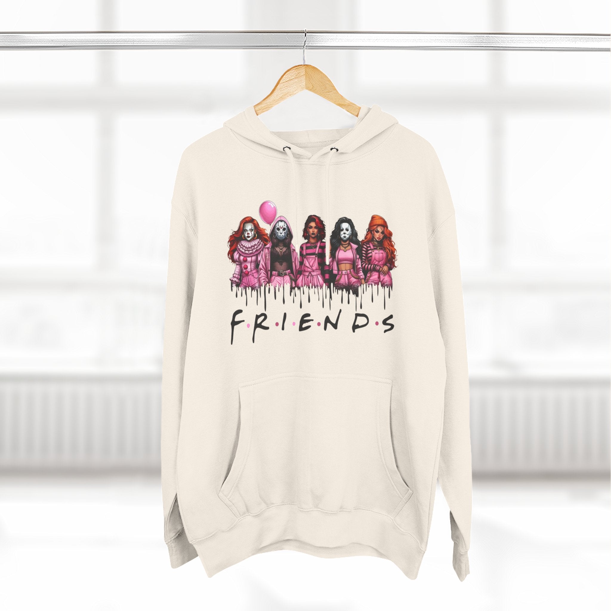 Horror Squad "FRIENDS" Graphic Hoodie — Retro Slasher Characters Pullover