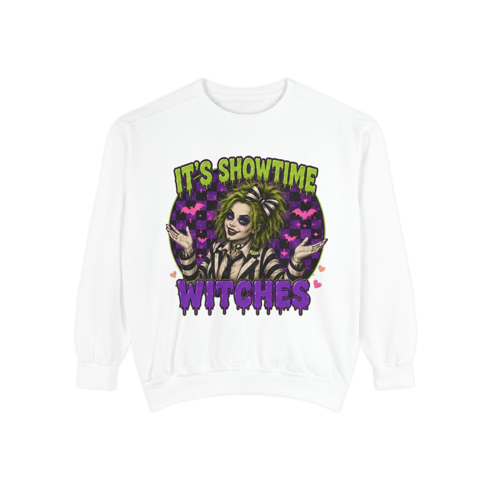 It's Showtime Witches Sweatshirt — Halloween Beetlejuice-Inspired Graphic Pullover