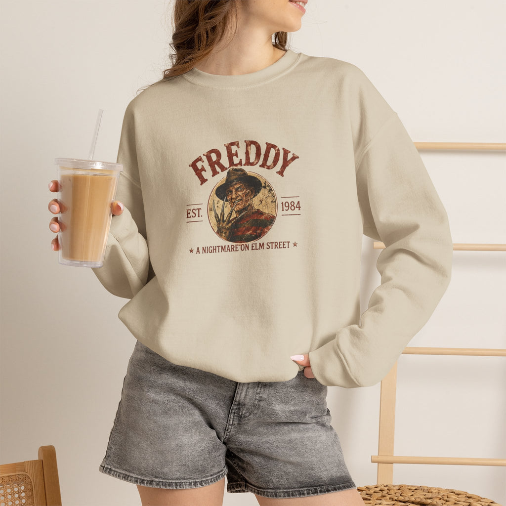 Freddy Horror Crewneck Sweatshirt — Vintage 'A Nightmare on Elm Street' Graphic