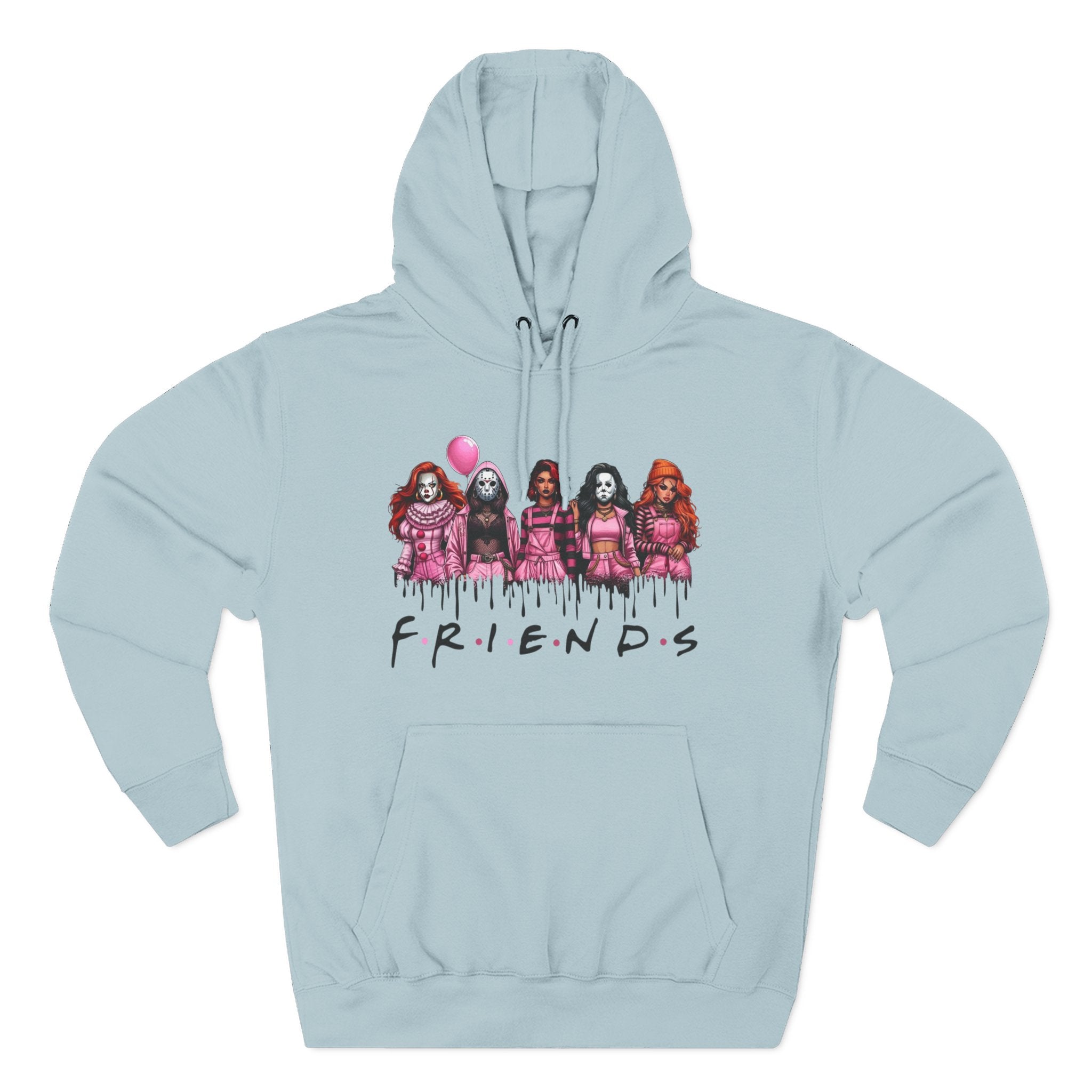 Horror Squad "FRIENDS" Graphic Hoodie — Retro Slasher Characters Pullover