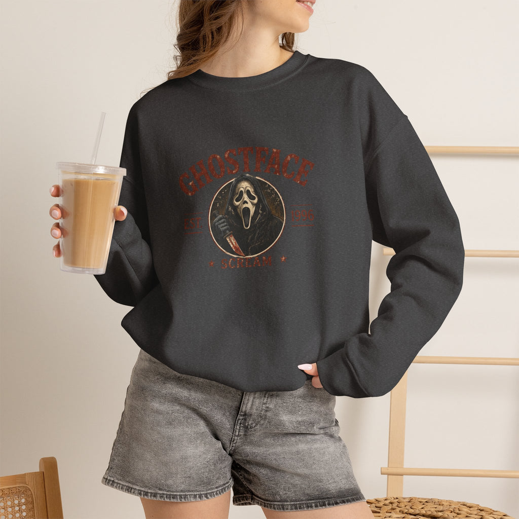 Scream 'Ghostface' Crewneck Sweatshirt – Vintage Horror Mask Graphic