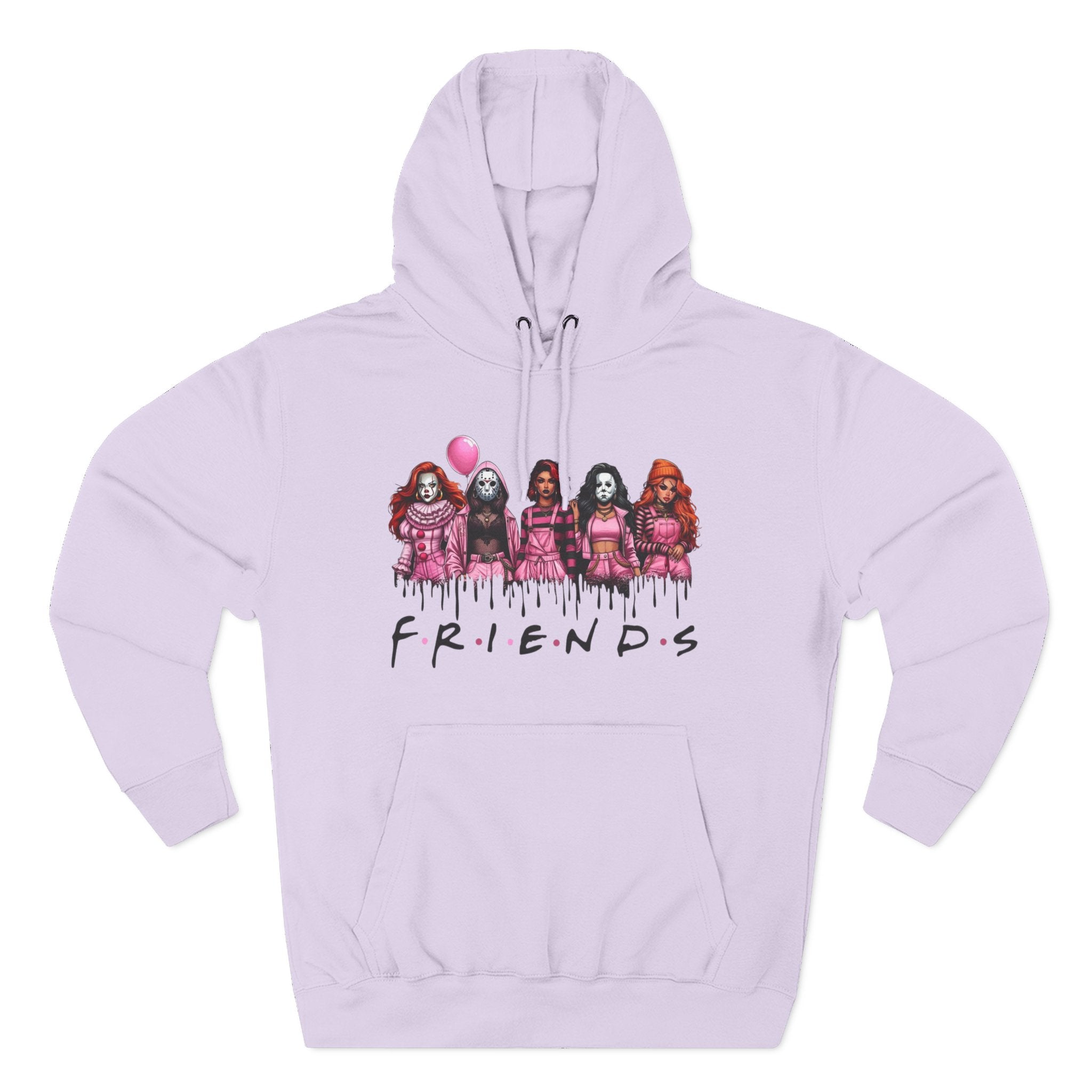 Horror Squad "FRIENDS" Graphic Hoodie — Retro Slasher Characters Pullover