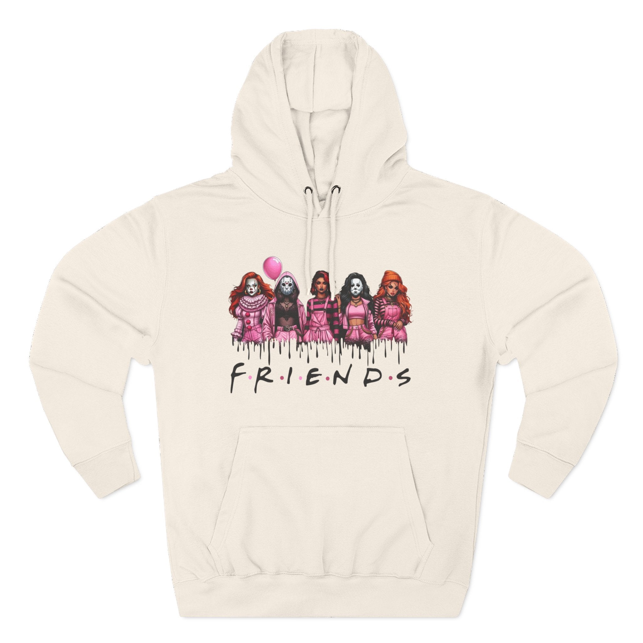 Horror Squad "FRIENDS" Graphic Hoodie — Retro Slasher Characters Pullover