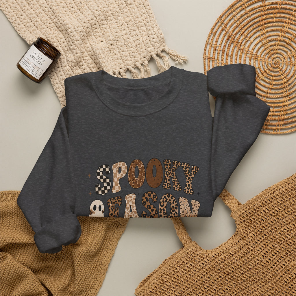 Spooky Nelson Sweatshirt — Halloween Leopard Ghost Crewneck
