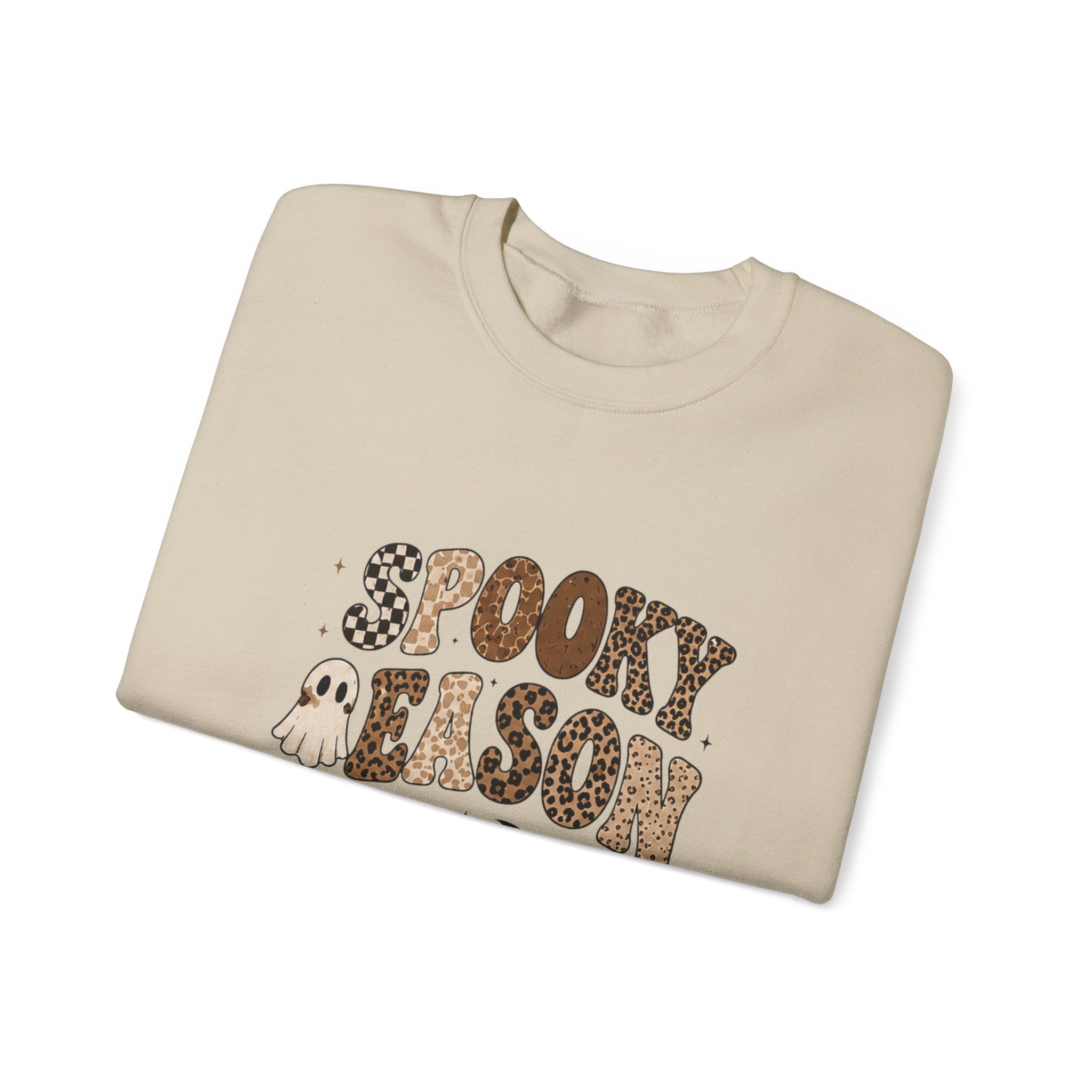 Spooky Nelson Sweatshirt — Halloween Leopard Ghost Crewneck