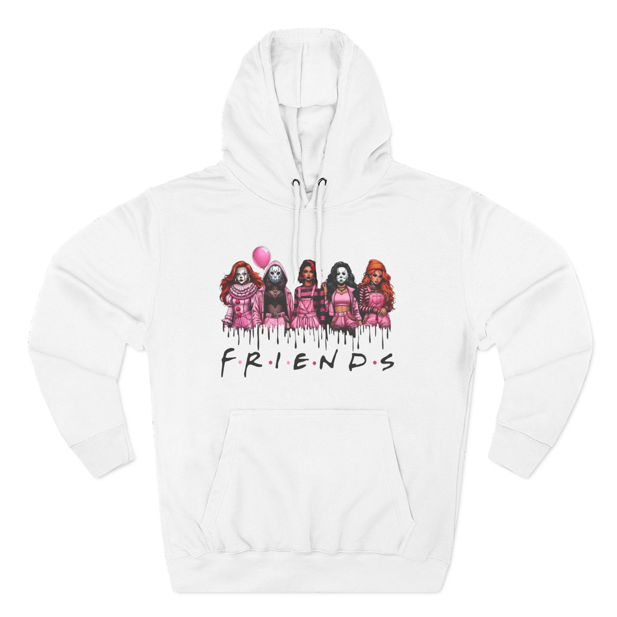 Horror Squad "FRIENDS" Graphic Hoodie — Retro Slasher Characters Pullover