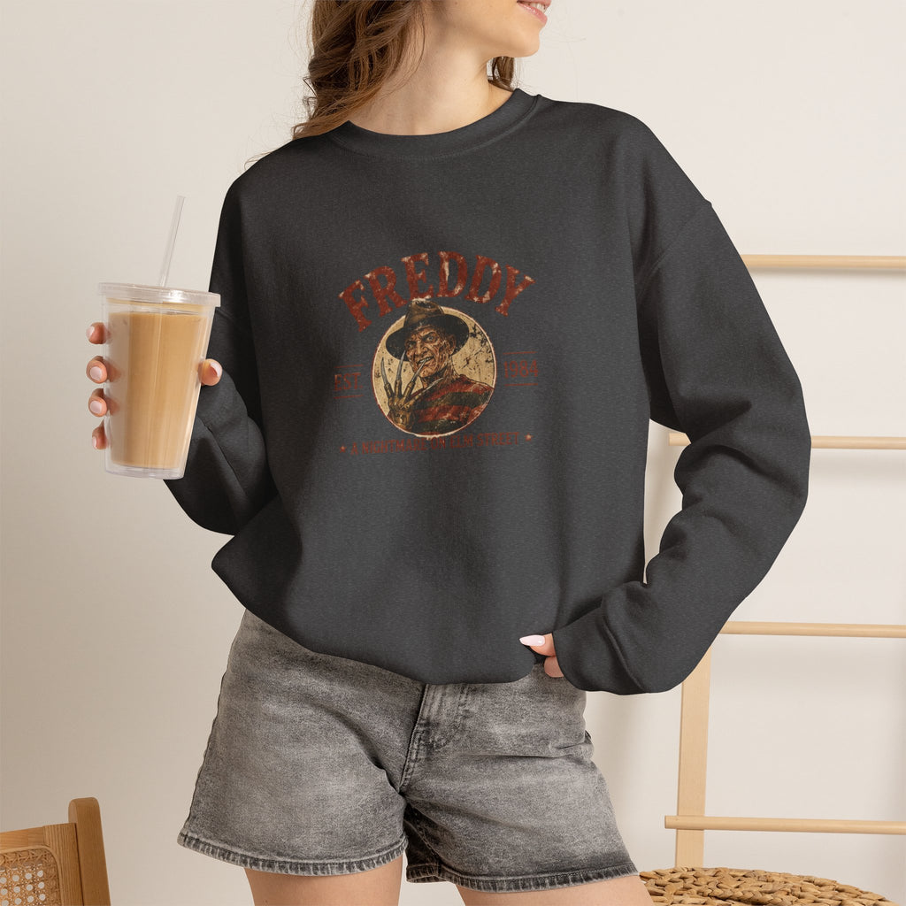 Freddy Horror Crewneck Sweatshirt — Vintage 'A Nightmare on Elm Street' Graphic