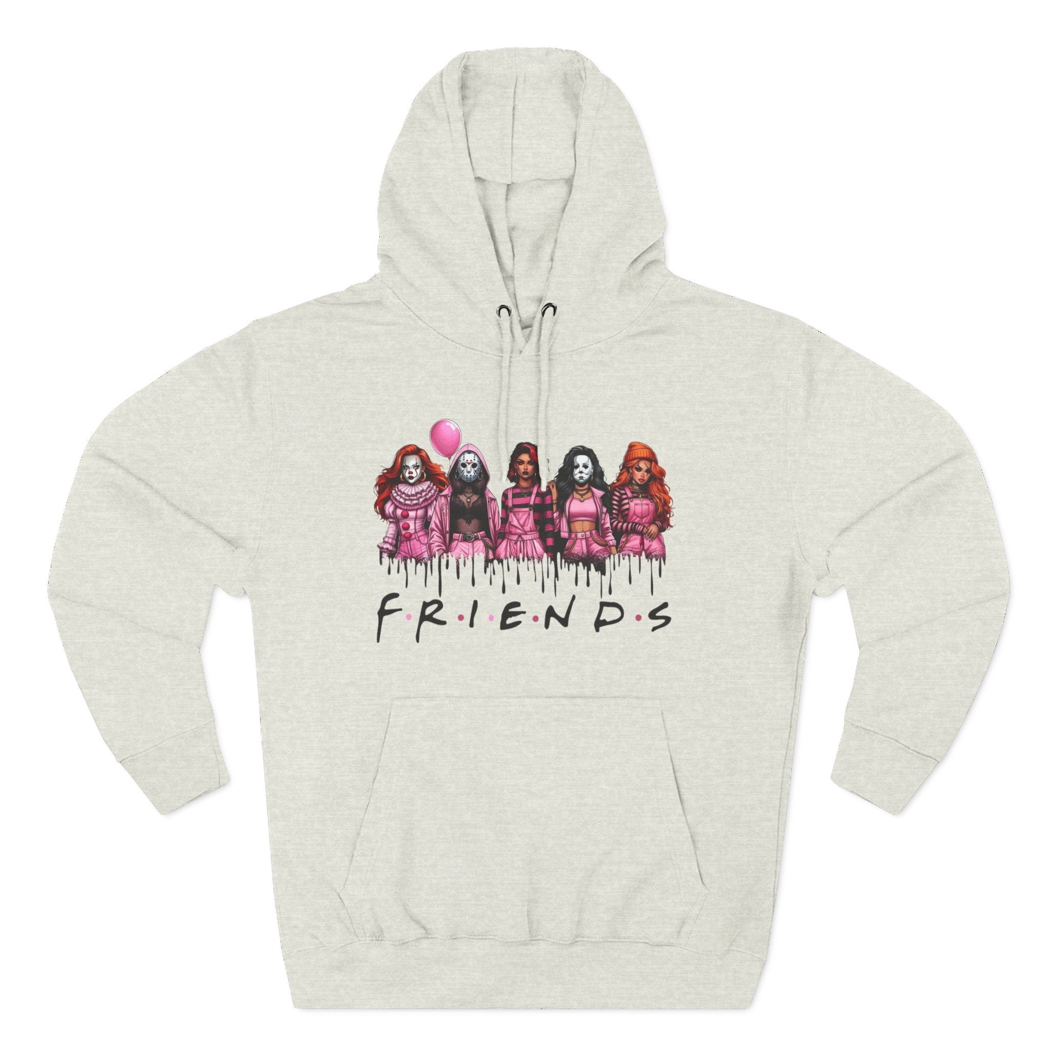 Horror Squad "FRIENDS" Graphic Hoodie — Retro Slasher Characters Pullover