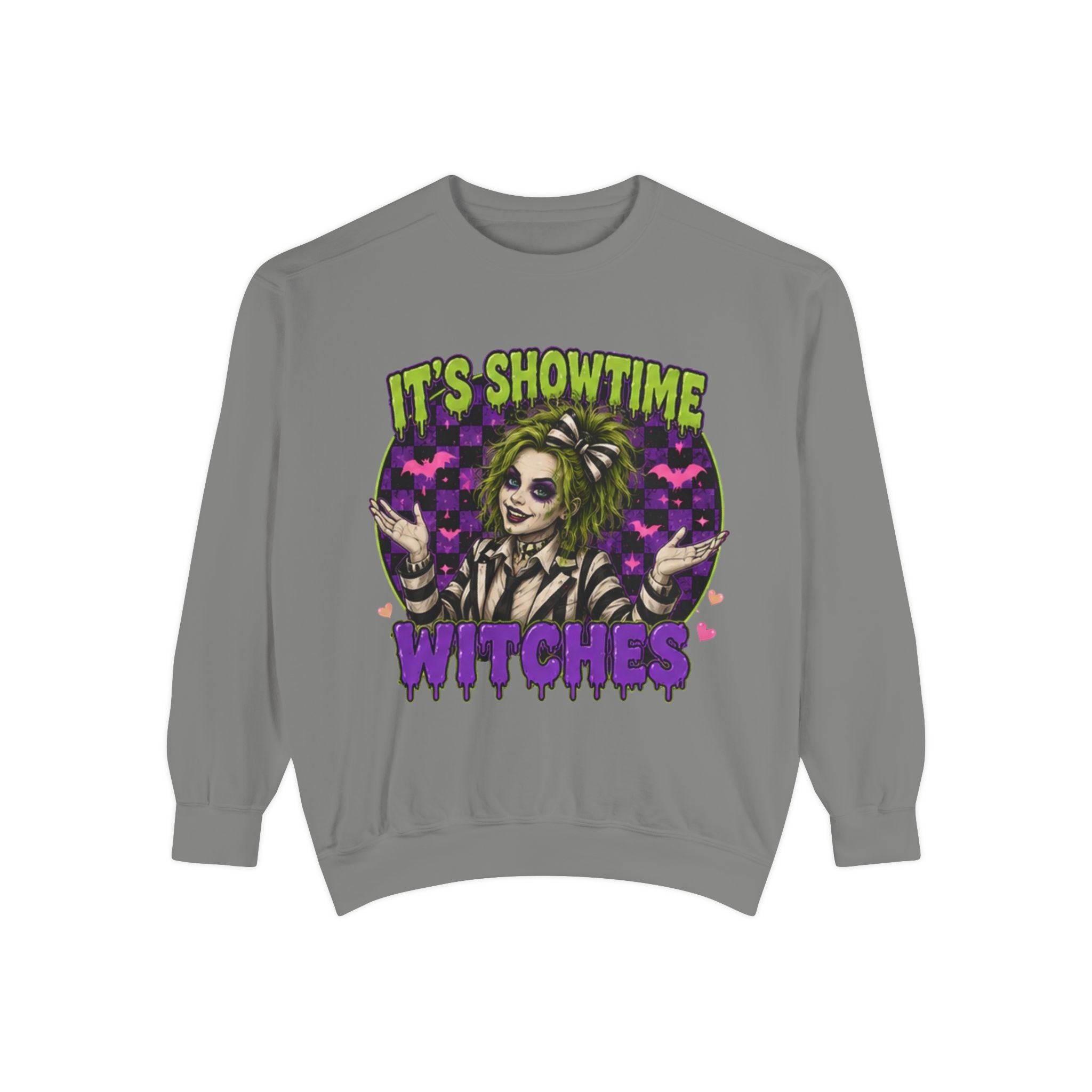 It's Showtime Witches Sweatshirt — Halloween Beetlejuice-Inspired Graphic Pullover