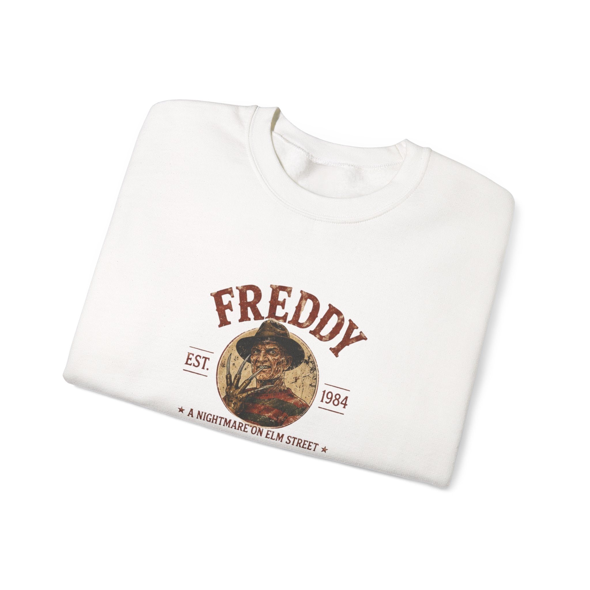Freddy Horror Crewneck Sweatshirt — Vintage 'A Nightmare on Elm Street' Graphic