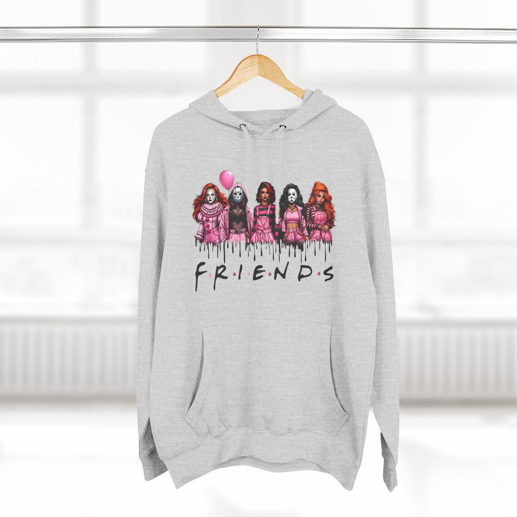 Horror Squad "FRIENDS" Graphic Hoodie — Retro Slasher Characters Pullover