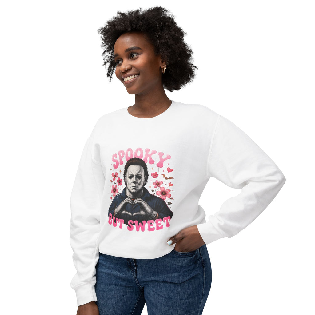Spooky But Sweet Crewneck Sweatshirt — Cute Horror Michael Myers Graphic