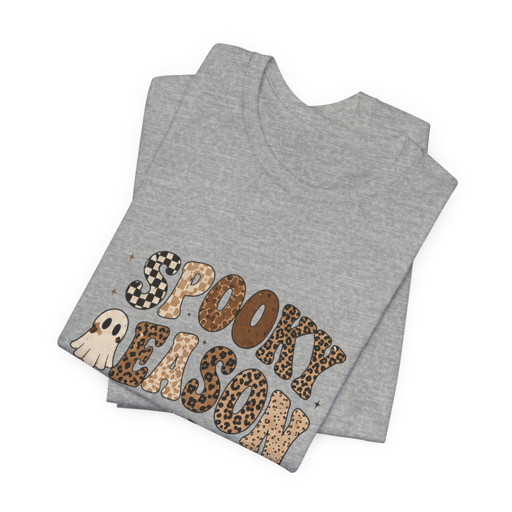 Spooky Season Graphic Tee — Cute Ghost & Bats Halloween Shirt