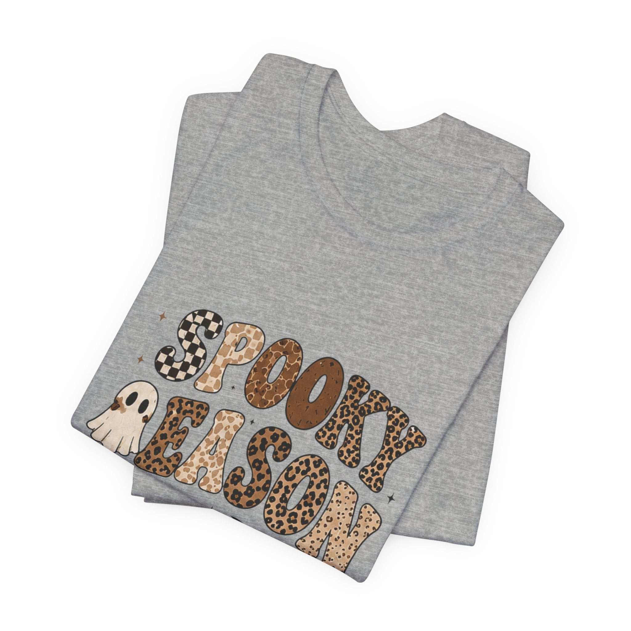 Spooky Season Graphic Tee — Cute Ghost & Bats Halloween Shirt