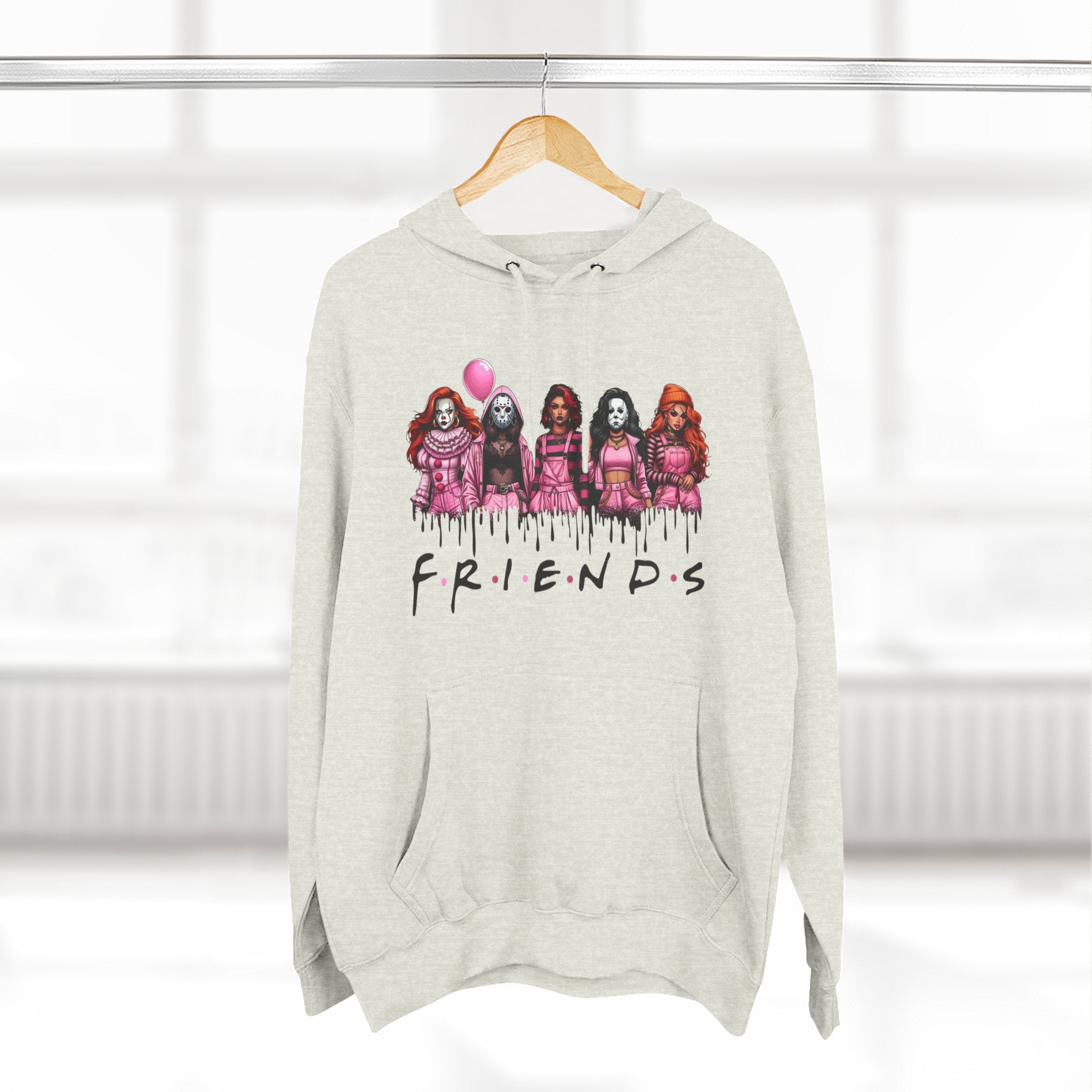 Horror Squad "FRIENDS" Graphic Hoodie — Retro Slasher Characters Pullover