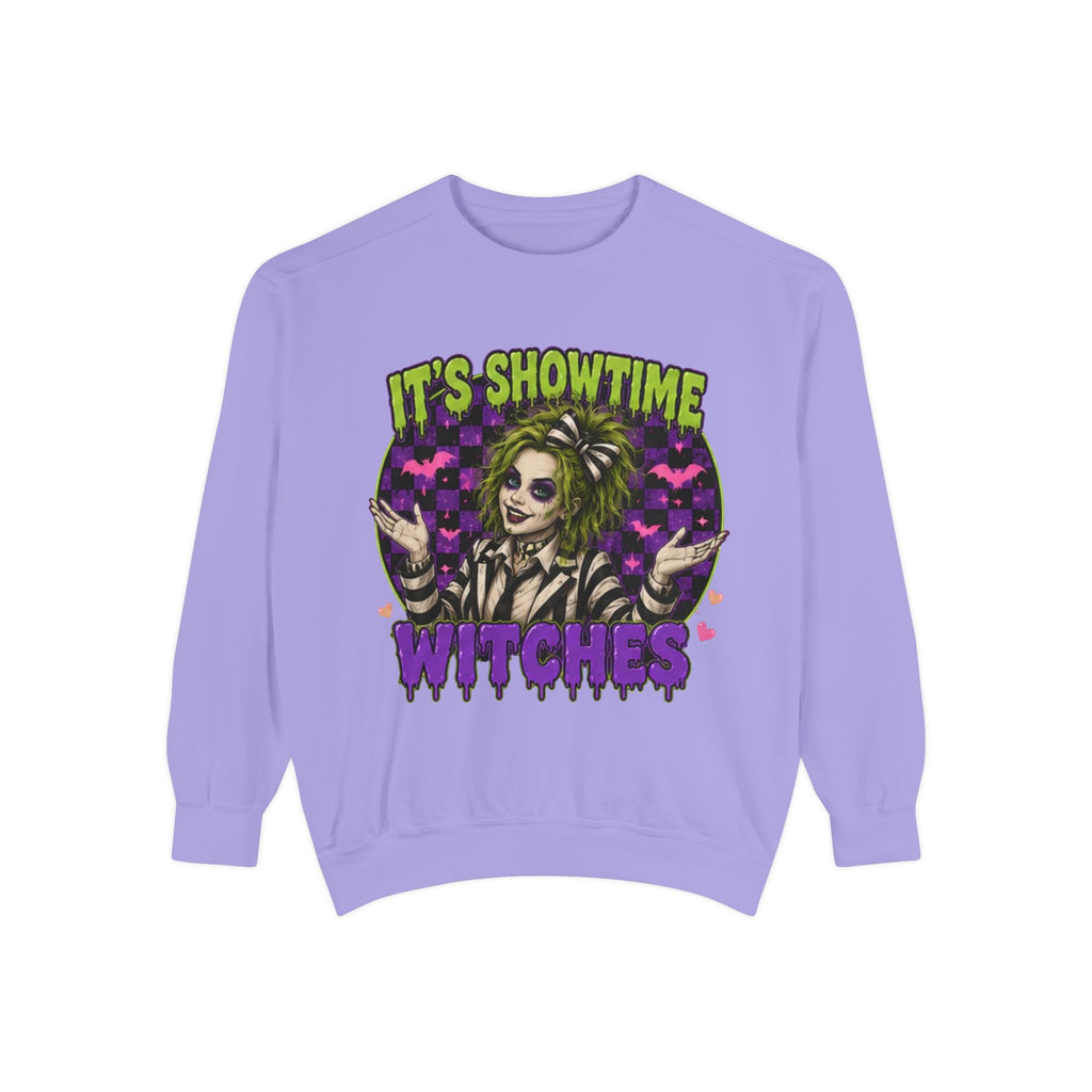 It's Showtime Witches Sweatshirt — Halloween Beetlejuice-Inspired Graphic Pullover