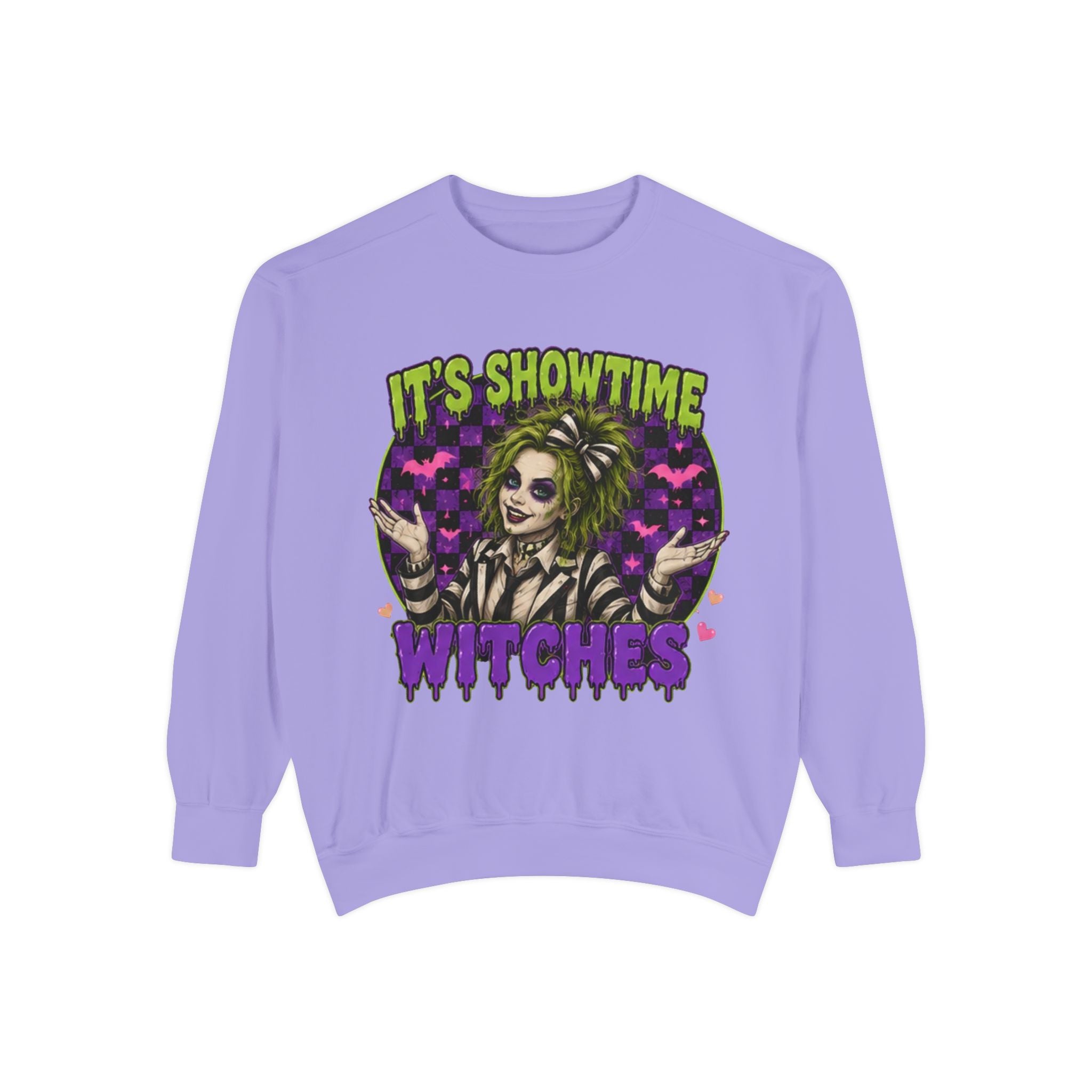 It's Showtime Witches Sweatshirt — Halloween Beetlejuice-Inspired Graphic Pullover