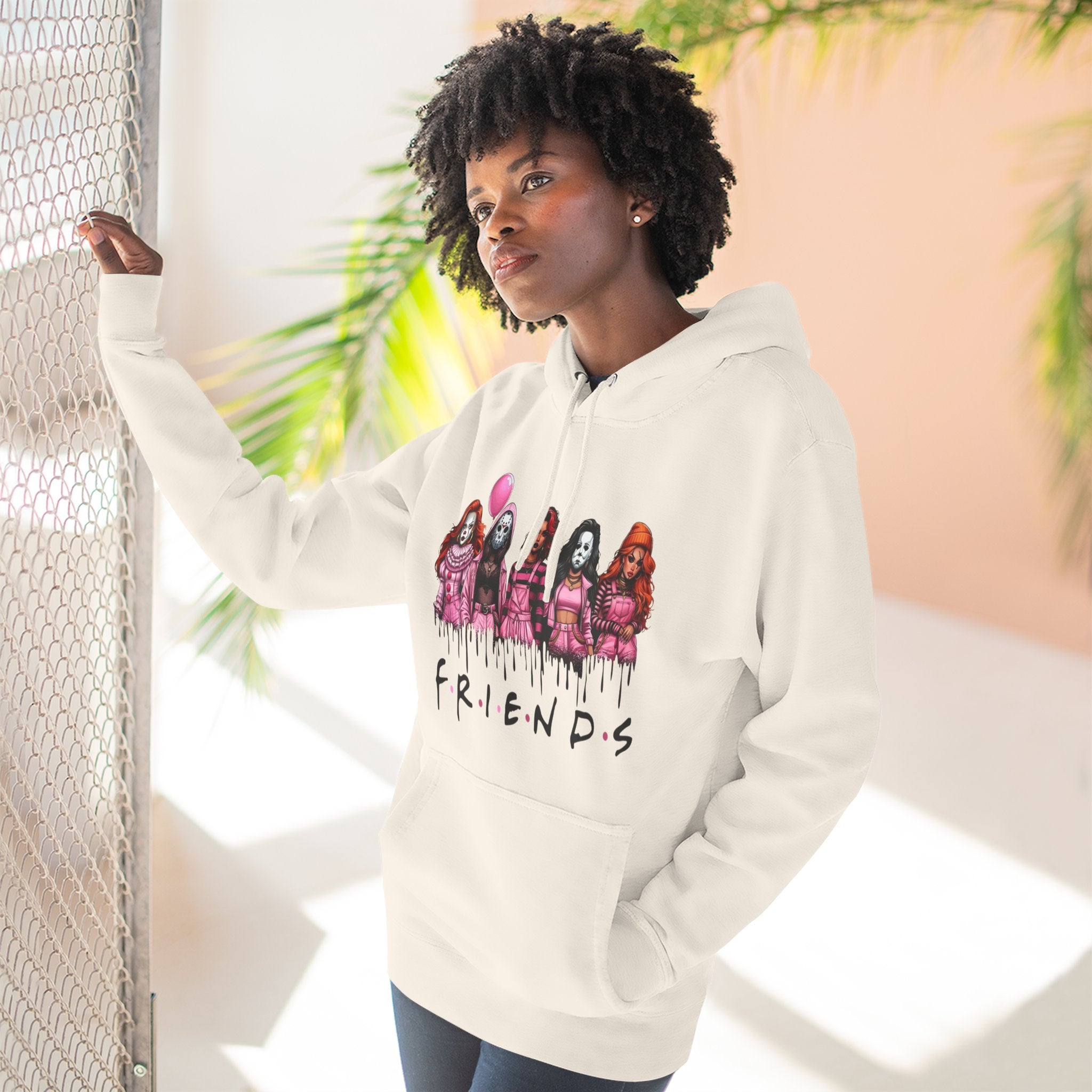 Horror Squad "FRIENDS" Graphic Hoodie — Retro Slasher Characters Pullover