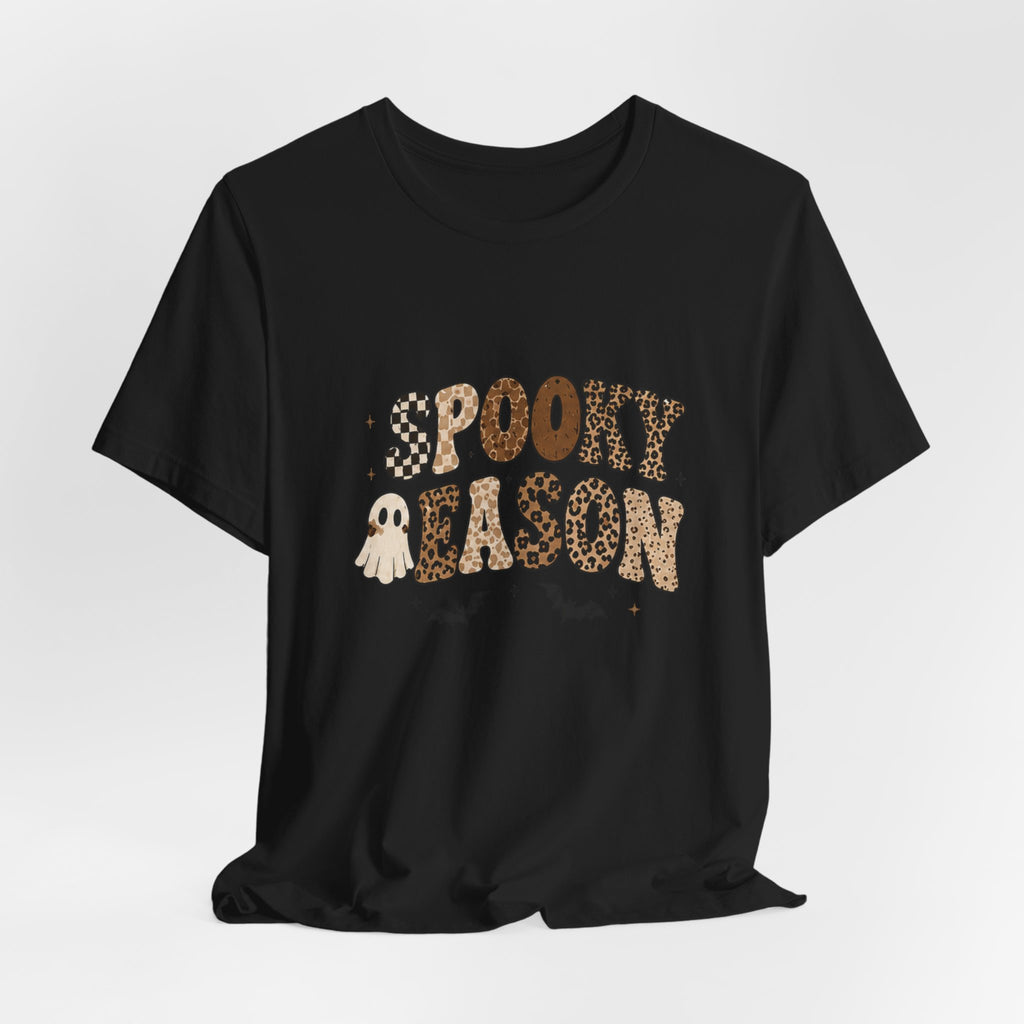 Spooky Season Graphic Tee — Cute Ghost & Bats Halloween Shirt