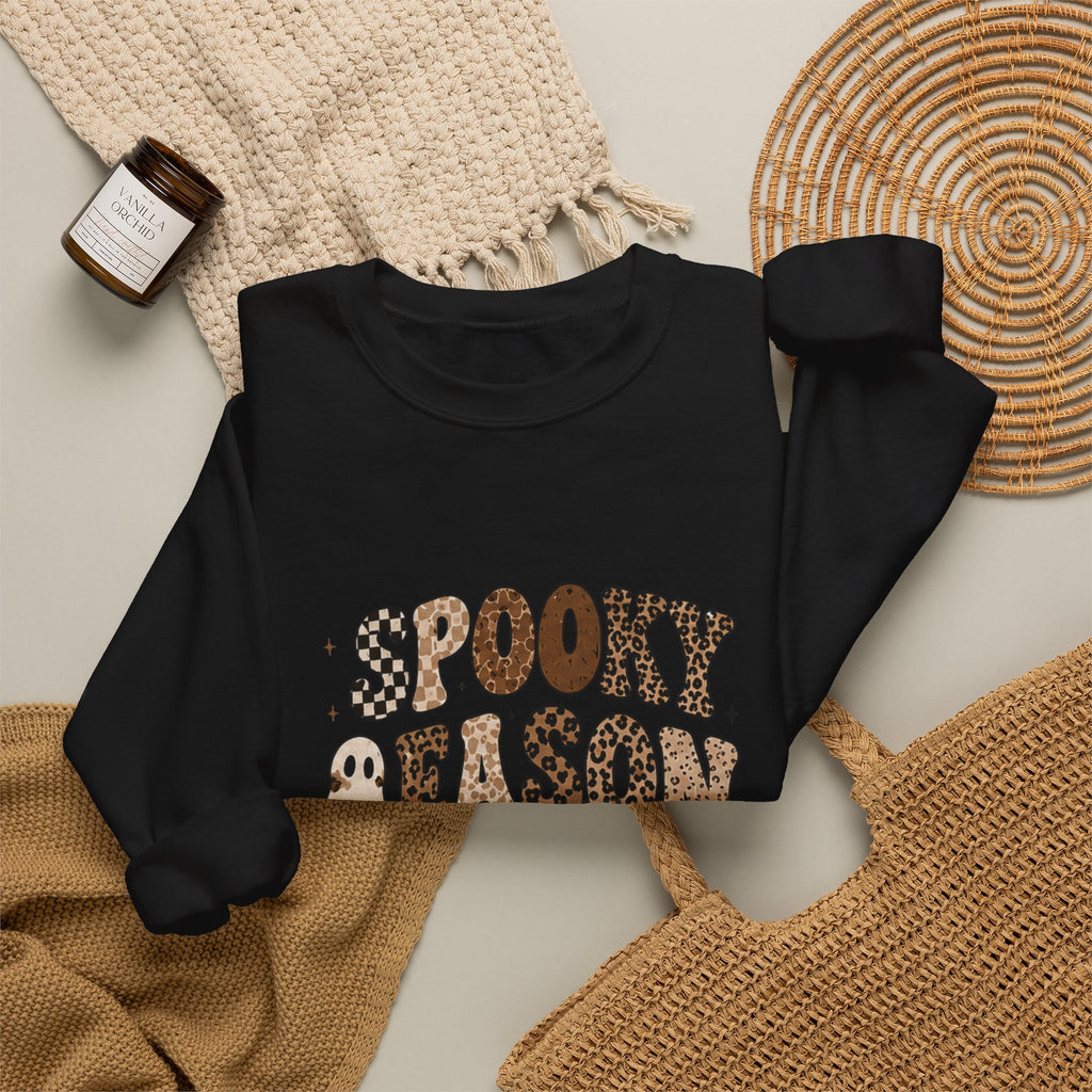 Spooky Nelson Sweatshirt — Halloween Leopard Ghost Crewneck