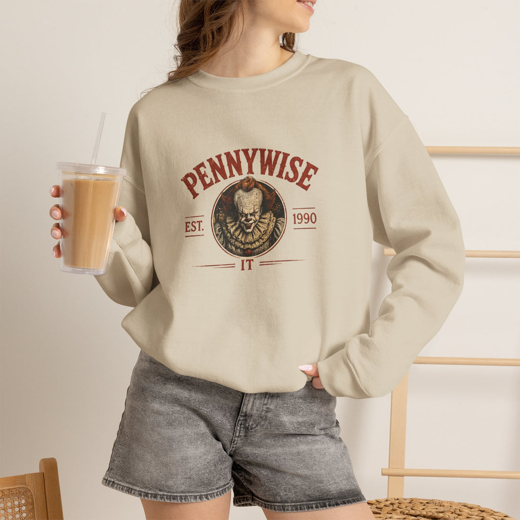 Pennywise Crewneck Sweatshirt — Vintage Horror Movie Graphic