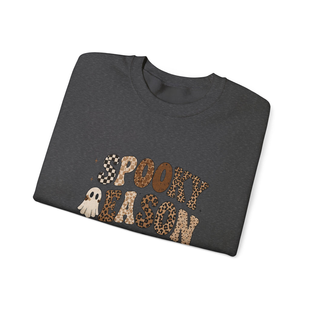 Spooky Nelson Sweatshirt — Halloween Leopard Ghost Crewneck