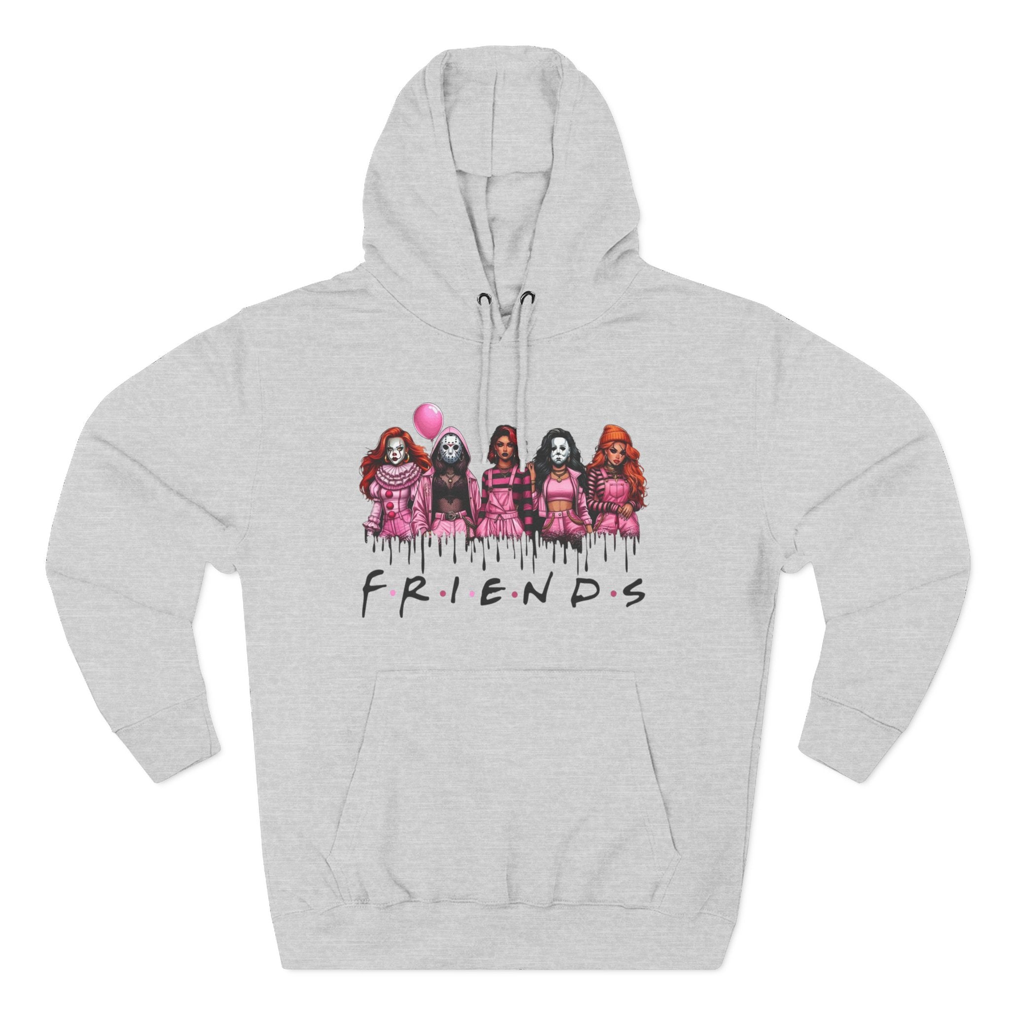 Horror Squad "FRIENDS" Graphic Hoodie — Retro Slasher Characters Pullover