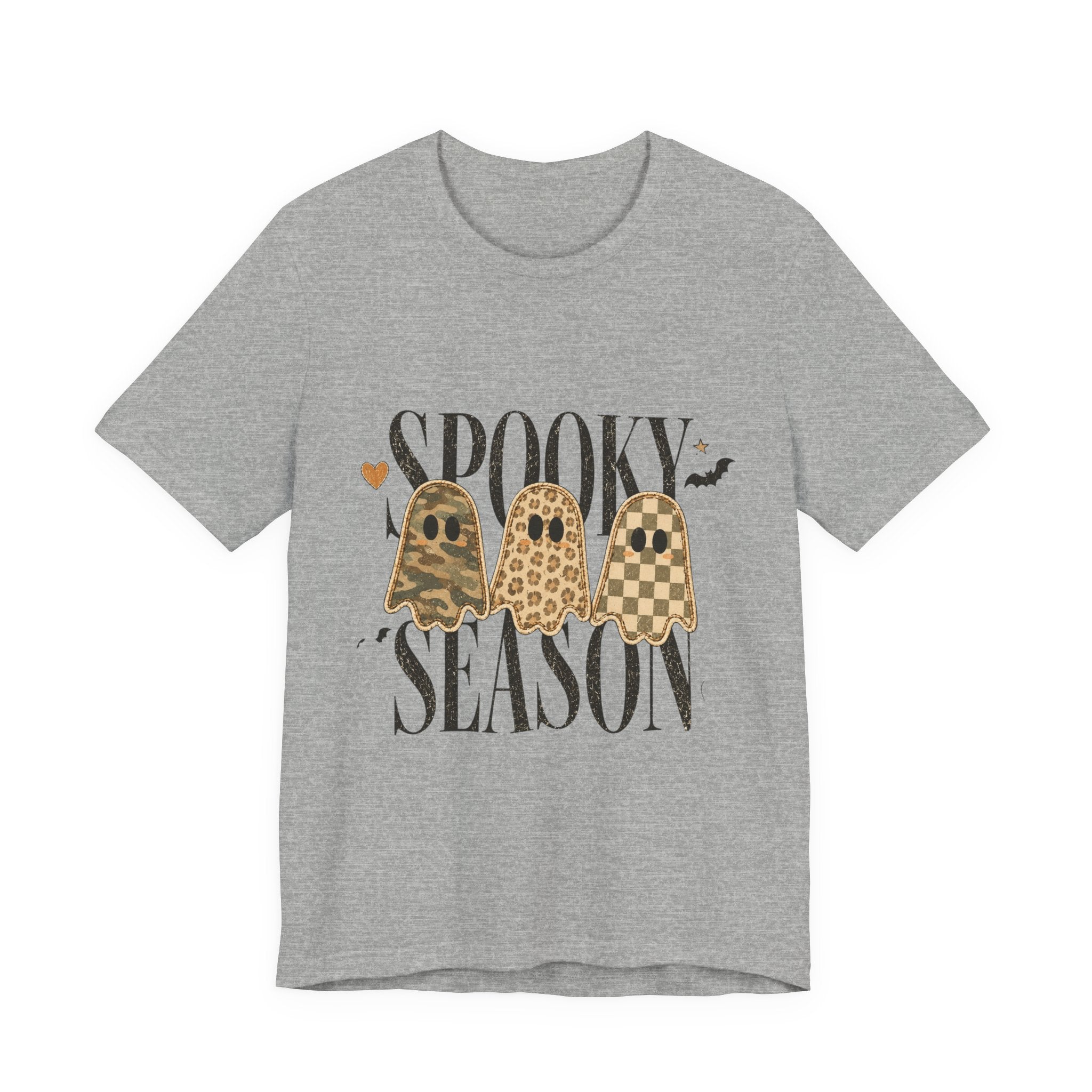 Spooky Season Tee — Leopard & Checker Ghosts Halloween Shirt